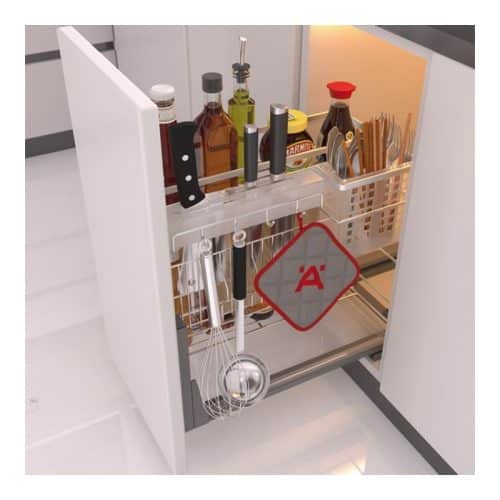 Bộ đựng dao thớt chai lọ Sonata 350mm Hafele 549.20.019 4 Ảnh thực tế Bộ đựng dao thớt chai lọ Sonata 350mm Hafele 549.20.019