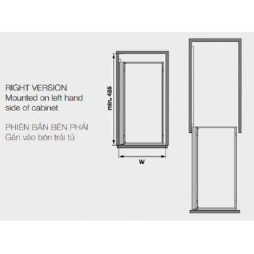 Bộ 2 rổ Arena Comfort II, 400mm, Hafele 545.53.764 mở phải 3 Bộ 2 rổ Arena Comfort II, 400mm, Hafele 545.53.764 mở phải