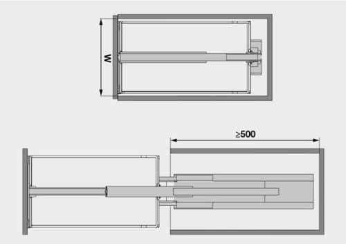 Kích thước của Bộ kệ tủ 4 tầng Dispensa 90 Arena 400mm Hafele 546.54.513