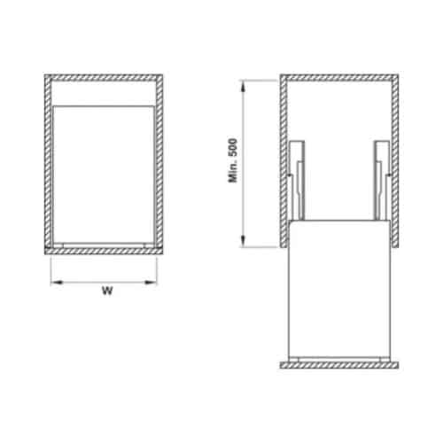 Bộ rổ dao thớt, chai lọ Sonata Hafele 549.20.014 Inox 304 3 Kích thước của Bộ rổ dao thớt, chai lọ Sonata Hafele 549.20.014 Inox 304