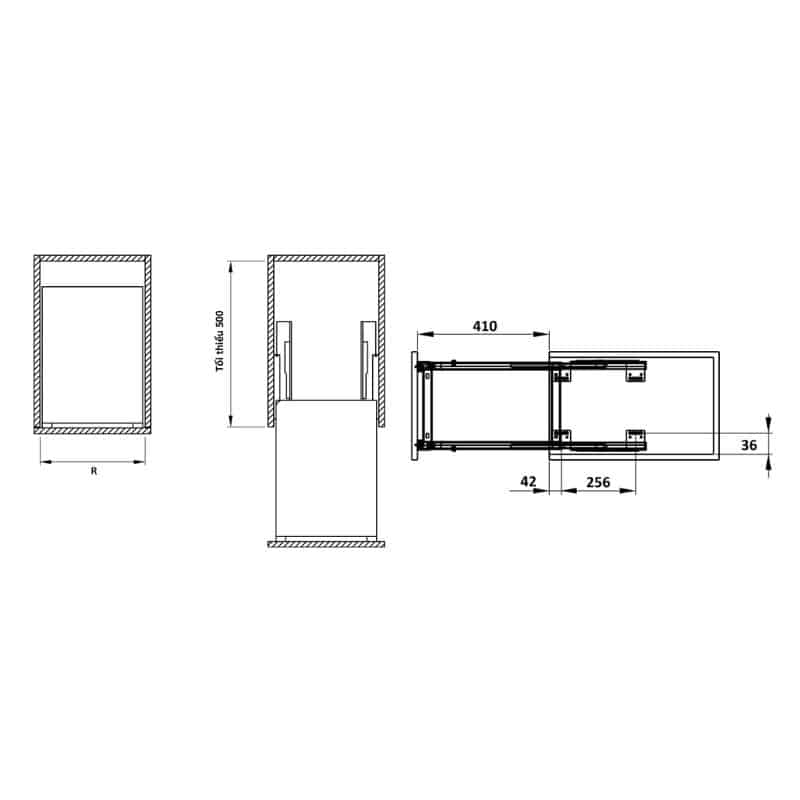 Kích thước Bộ đựng dao thớt chai lọ Sonata 400mm Hafele 549.20.020 Kích thước Bộ đựng dao thớt chai lọ Sonata 400mm Hafele 549.20.020