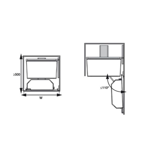 Tủ đồ khô 600mm Tandem Pantry Hafele 545.94.650 4 Kích thước của Tủ đồ khô 600mm Tandem Pantry Hafele 545.94.650