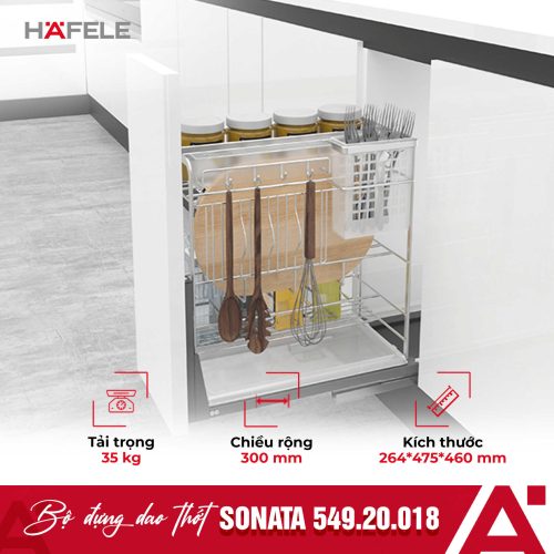 Bộ rổ dao thớt chai lọ Hafele Kosmo Sonata 549.20.018