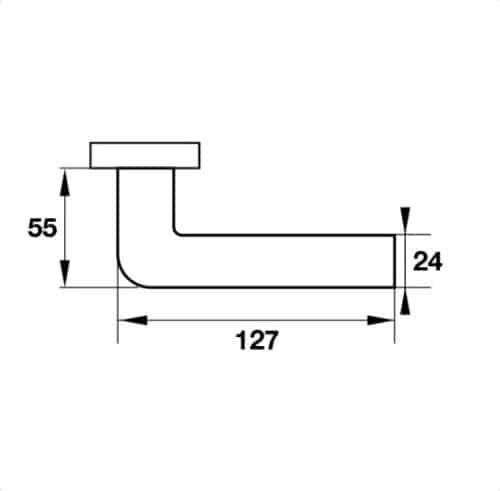 Tay nắm gạt cửa phòng Hafele 903.99.792 3 Kích thước của Tay nắm gạt cửa phòng Hafele 903.99.792