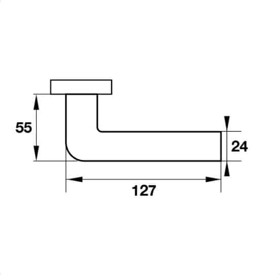Kích thước của Tay nắm gạt cửa phòng Hafele 903.99.792 Kích thước của Tay nắm gạt cửa phòng Hafele 903.99.792