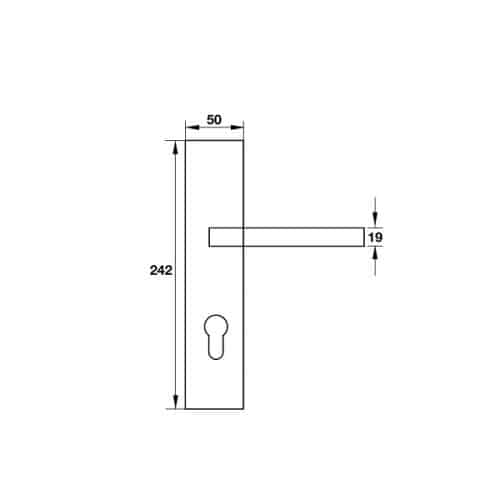 Tay nắm gạt đế dài C/C 72mm Hafele 903.99.303 3 Kích thước của Tay nắm gạt đế dài C/C 72mm Hafele 903.99.303
