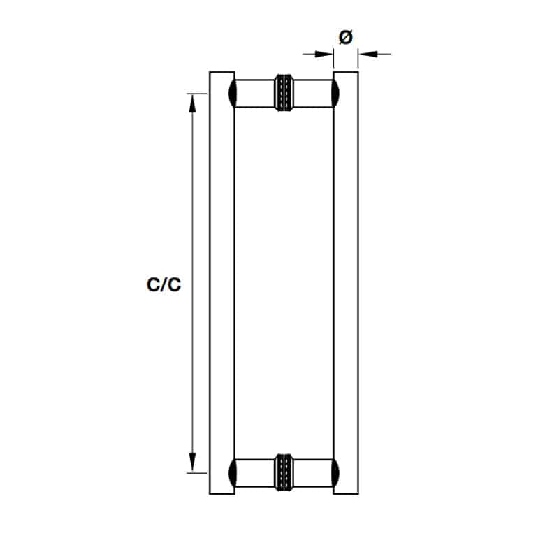 Kích thước của Tay nắm kéo đẩy chữ H 1200mm Hafele 903.01.846 Kích thước của Tay nắm kéo đẩy chữ H 1200mm Hafele 903.01.846