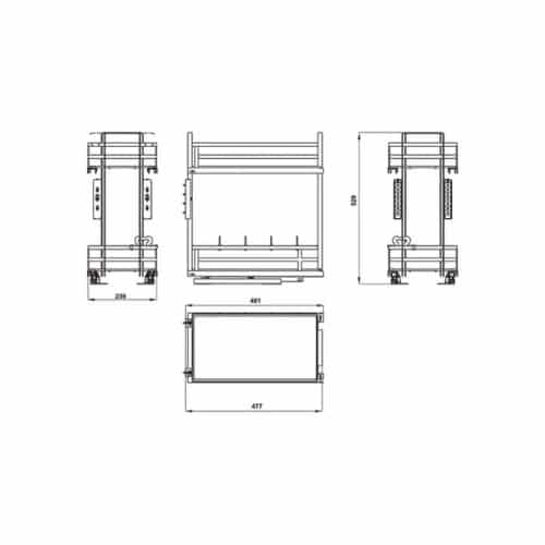 Bộ rổ gia vị Hafele Omero 549.20.825 400mm 5 Bộ rổ gia vị Hafele Omero 549.20.825 400mm