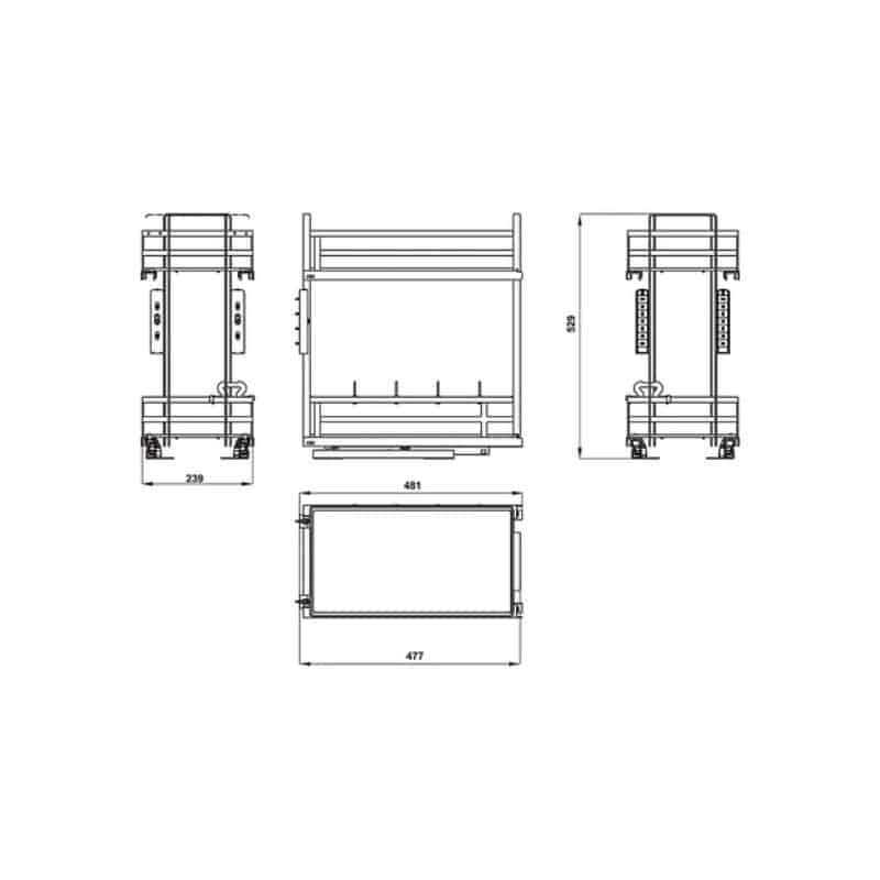 Bộ rổ gia vị Hafele Omero 549.20.825 400mm Bộ rổ gia vị Hafele Omero 549.20.825 400mm