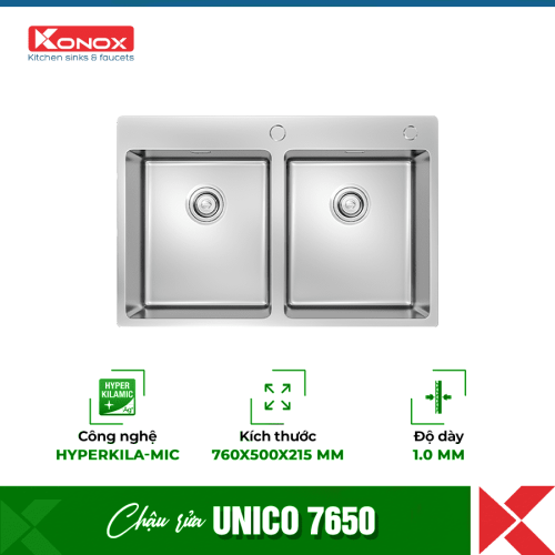 Chậu rửa bát Konox Topmount UNICO 7650
