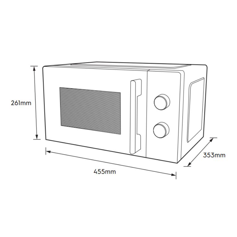 Kích thước lò vi sóng mini 20L Electrolux EMM20K22B Kích thước lò vi sóng mini 20L Electrolux EMM20K22B