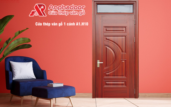 Cửa thép vân gỗ 1 cánh A1.H10 3 Cửa thép vân gỗ 1 cánh A1.H10