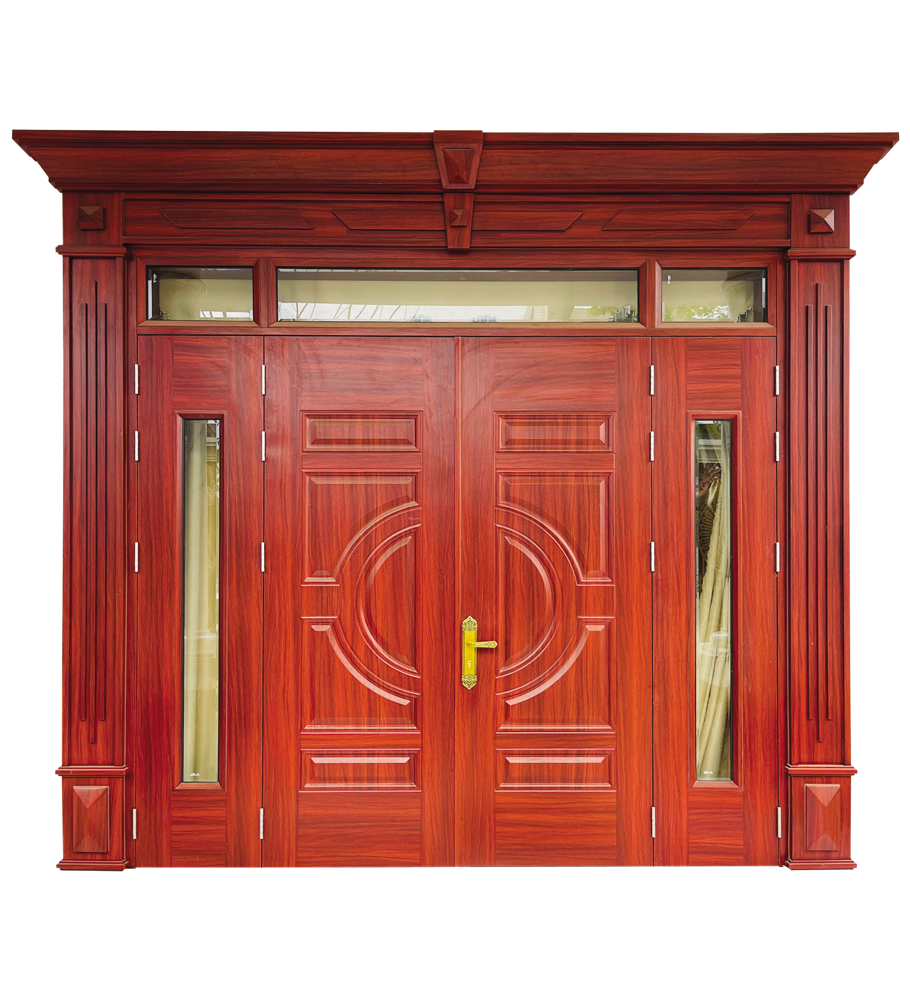 Cửa thép vân gỗ 4 cánh lệch A41-K.H2-K