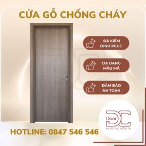 Cửa Gỗ Chống Cháy DC24.GCC-P1.Walnut
