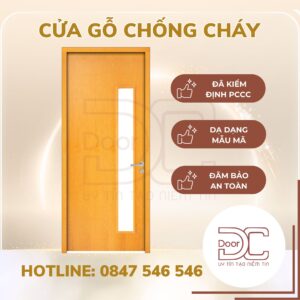 Cửa Gỗ Chống Cháy DC24.GCC-P1G1.MDFVeneer.soi