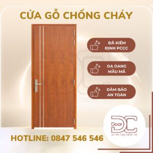 Cửa Gỗ Chống Cháy DC24.GCC-P1R2MDFVeneer.Xoandao