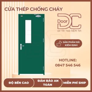 Cửa Thép Chống Cháy DC24.TCC-P1G1.XANH