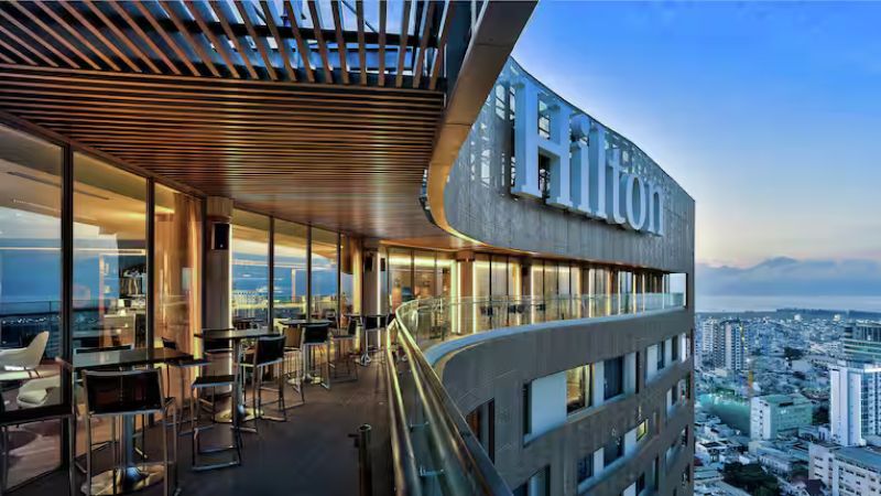 Hilton Danang’s crown jewel: a rooftop infinity pool with breathtaking city views