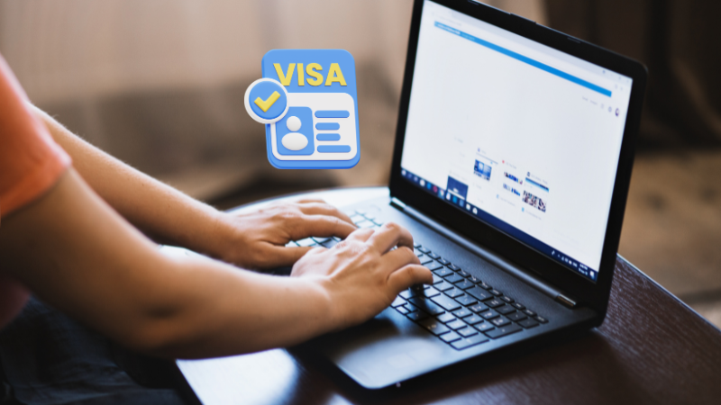 Vietnam e-visa application form on laptop screen