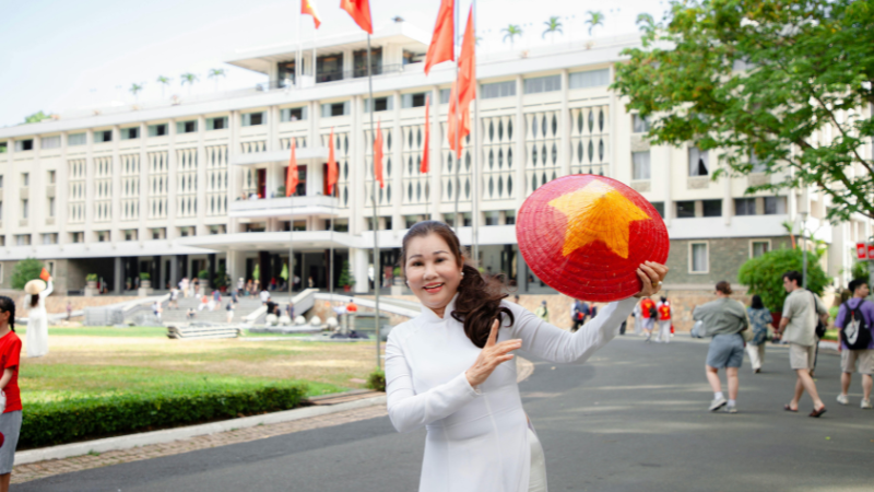 Happy travelers in Vietnam after successfully applying for travel visa