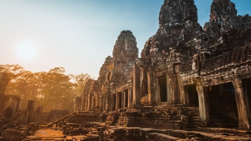 Angkor Wat sunrise in Siem Reap as part of a Vietnam Cambodia Laos Tour from Europe