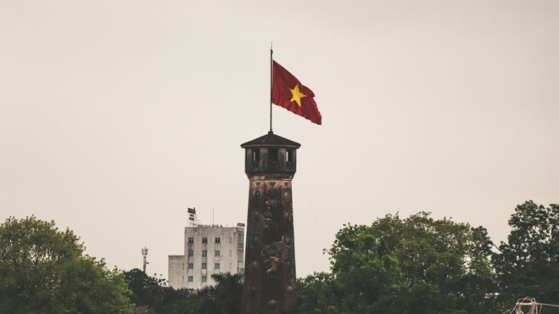 Cyclo ride in Hanoi Old Quarter during a Vietnam Cambodia Laos Tour from Europe