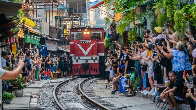 Tourists exploring Hanoi with Hanoi Explore Travel Agency local guides during city tour