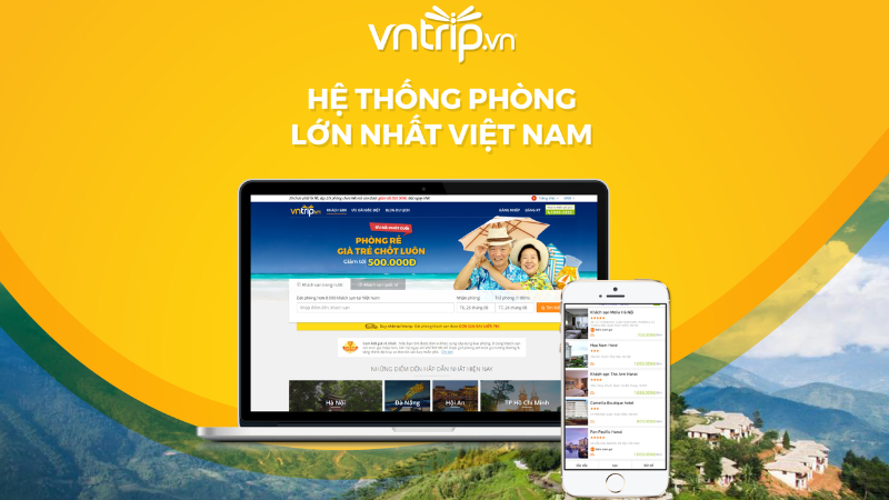 Traveler using VNTrip to book hotels in Vietnam