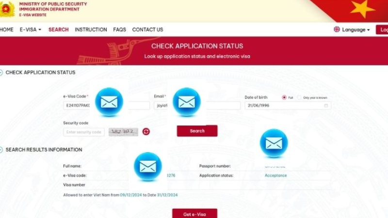 Visa Vietnam Australia online application website shown on laptop