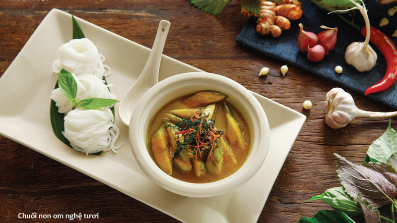 Elegant vegetarian Vietnamese dishes served at Hum Vegetarian in Ho Chi Minh City