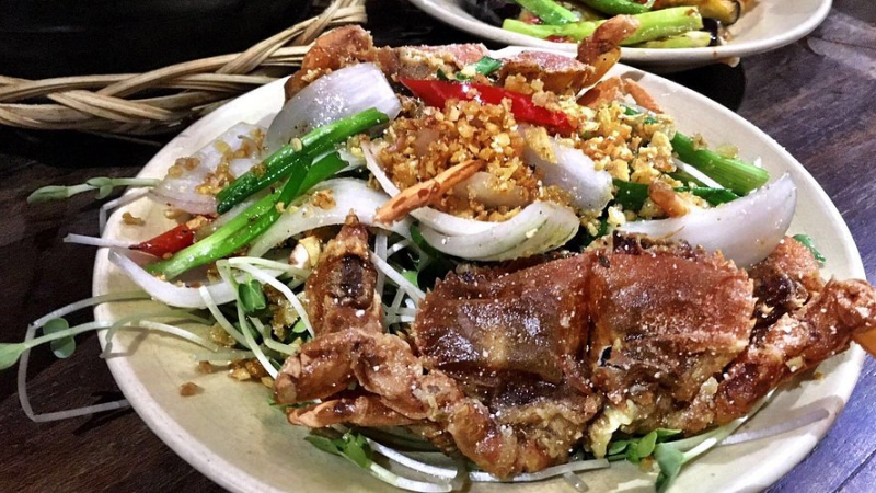 Vintage-style interior of Cục Gạch Quán serving traditional Vietnamese food in Ho Chi Minh City