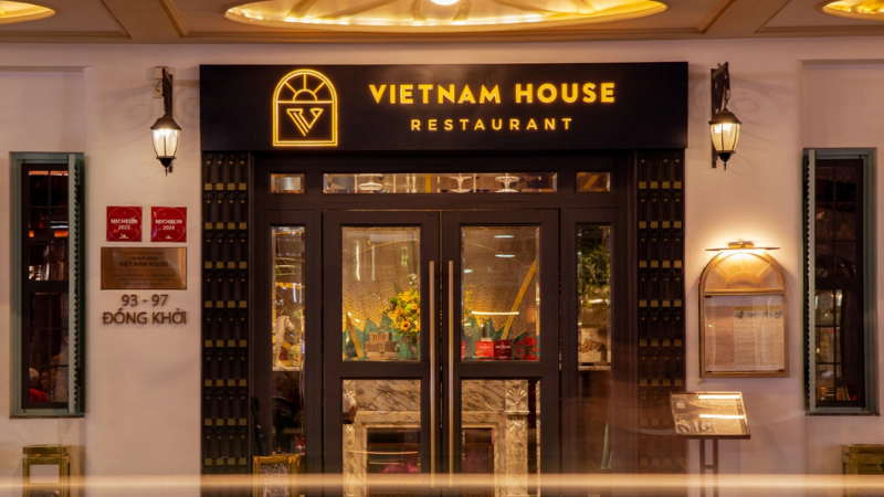 Elegant Vietnamese dishes served inside Vietnam House restaurant in Saigon