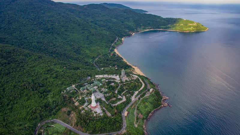 Scenic coastal view from Sơn Trà Peninsula near Lady Buddha
