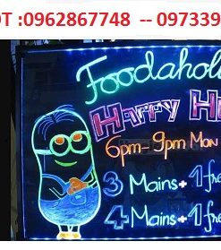 Bảng menu dạ quang treo tường 0,5x0,7m-bangvp.com