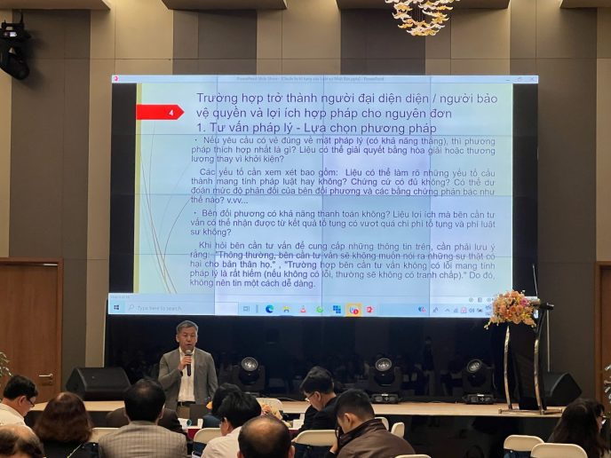 Khóa bồi dưỡng “Kỹ năng của luật sư khi tham gia vụ án dân sự ở giai đoạn xét xử sơ thẩm” 5 6a7c895391662c38757710