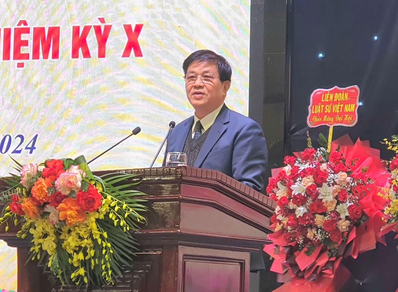 Tiến sĩ, Luật sư Đỗ Ngọc Thịnh phát biểu tại Đại hội.