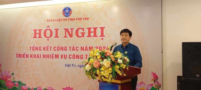 Tiến sĩ, Luật sư Đỗ Ngọc Thịnh, Chủ tịch Liên đoàn Luật sư Việt Nam phát biểu tại hội nghị.