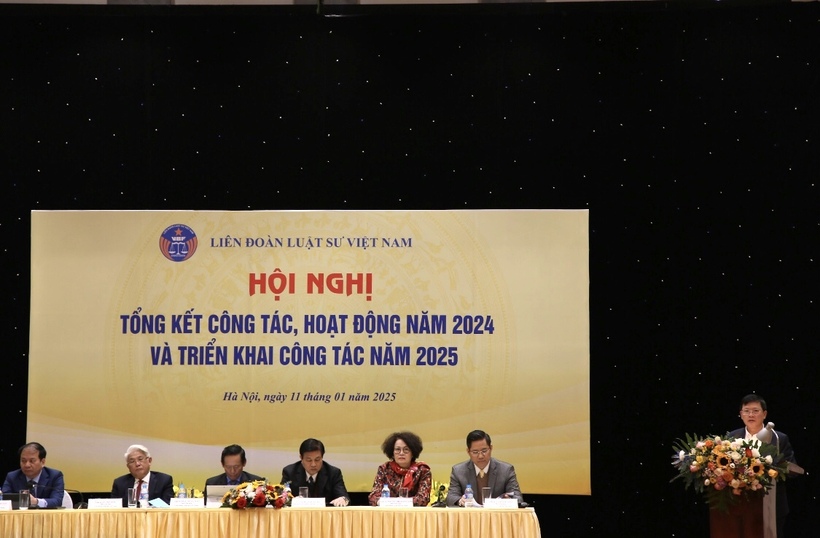 Liên đoàn Luật sư Việt Nam tổng kết hoạt động năm 2024 và triển khai công tác năm 2025 4 Ông Mai Lương Khôi, Thứ trưởng Bộ Tư pháp phát biểu tại Hội nghị.