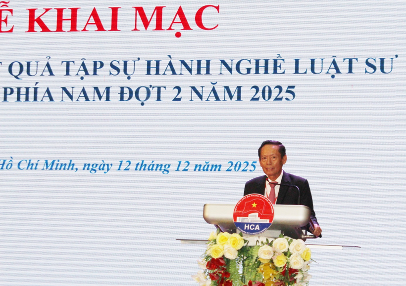 Luật sư, Tiến sĩ Phan Trung Hoài, Phó Chủ tịch Liên đoàn Luật sư Việt Nam, Phó Chủ tịch Hội đồng Kiểm tra phát biểu tại Lễ Khai mạc.