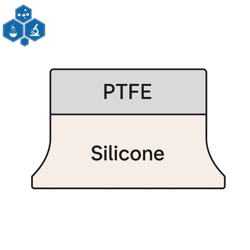 Septa chất liệu PTFE tự nhiên / Silicone trắng (Finetech - Đài Loan) 2 Sơ đồ cấu tạo Septa chất liệu PTFE tự nhiên / Silicone trắng