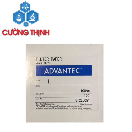 Giấy Lọc Định Tính Số 1 Đường Kính 100mm Lỗ Lọc 6µm (Advantec - Nhật Bản)
