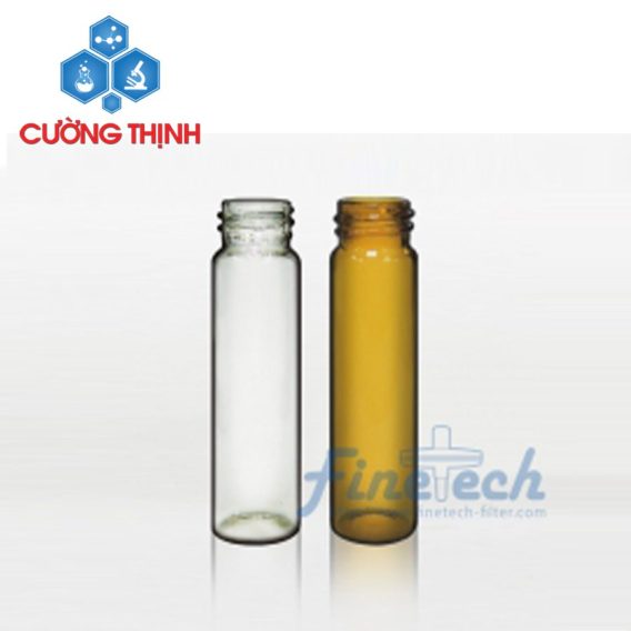 Chai vial thủy tinh V08C, màu hổ phách 8ml (Finetech - Đài Loan)