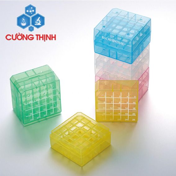 Hộp để ống mẫu đông lạnh 25 giếng 75x75x52 mm (Biologix - Mỹ)