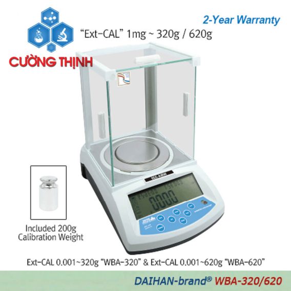 Cân phân tích WBA-320/620 hiệu chuẩn ngoại (Daihan - Hàn Quốc)