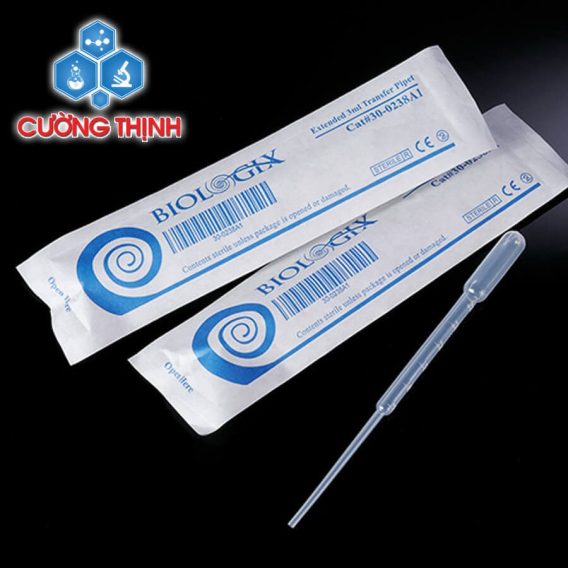 Pipet pasteur 3ml, 183mm, tiệt trùng (Biologix - Mỹ)