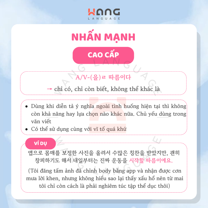 Biểu hiện tiếng Hàn cao cấp