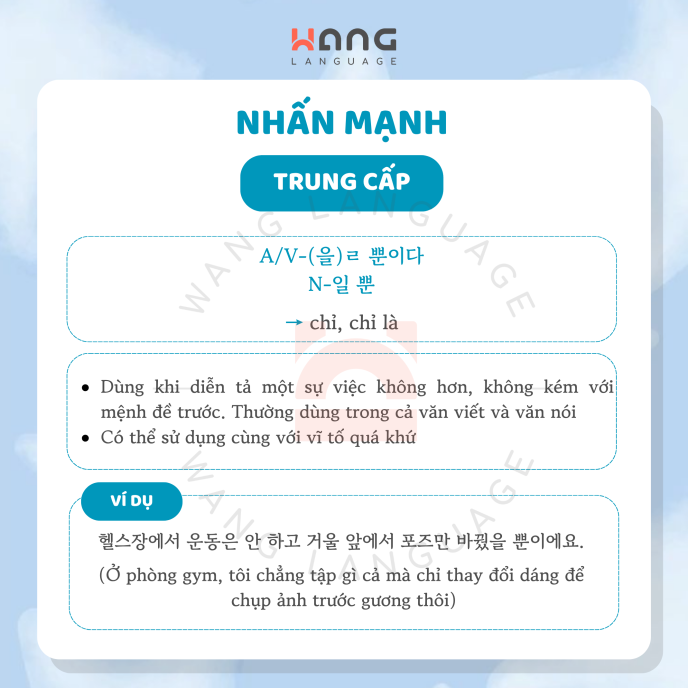 Biểu hiện tiếng Hàn Trung cấp