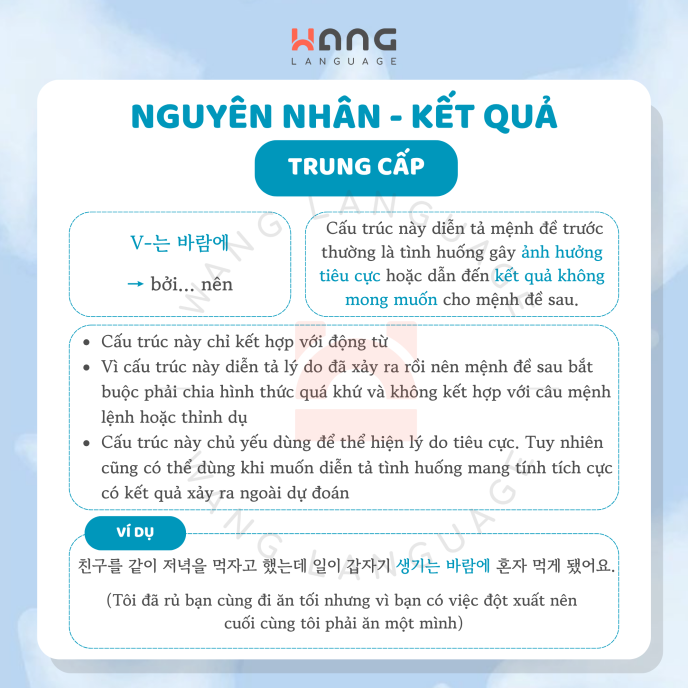 Ngữ pháp trung cấp- Nguyên nhân, kết quả