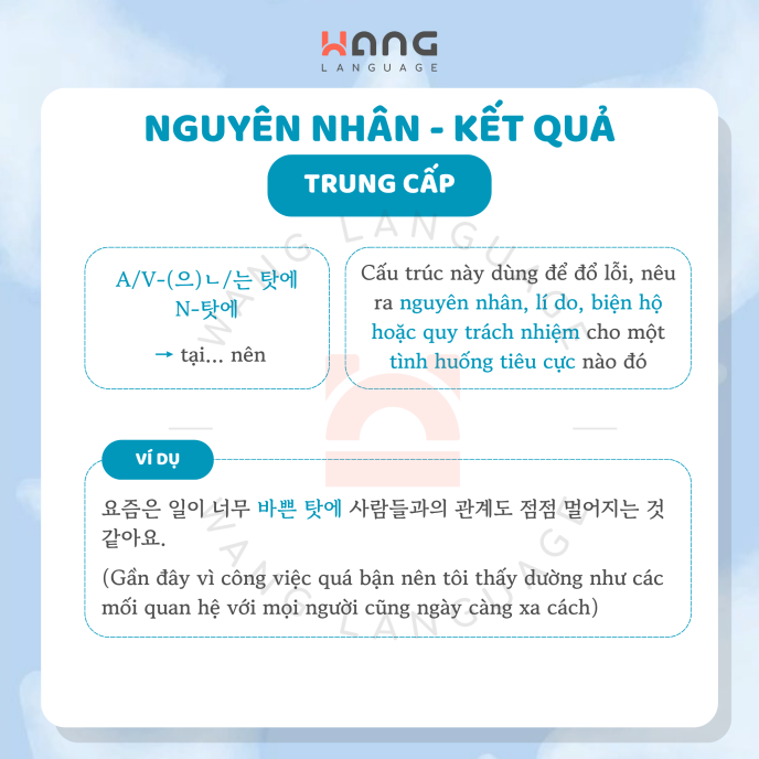 Ngữ pháp trung cấp- Nguyên nhân, kết quả