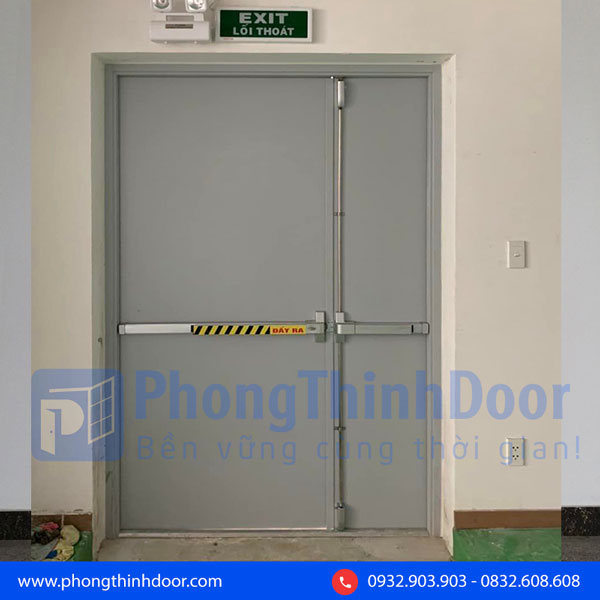 cửa thép chống cháy 2 cánh lệch